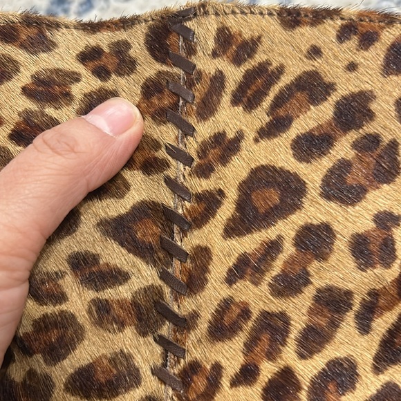 90’s Y2K Animal Print Square Toe Heel Boots Leather Shoes Size 8 - Picture 10 of 16